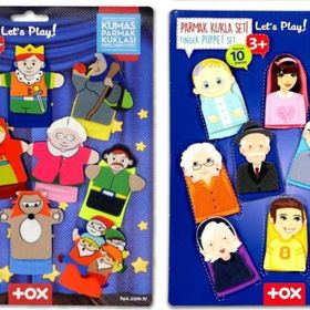 Tox Masal Kahramanları ve Aile Bireyleri T751 T225 2 Set 20 Parça Parmak Kukla