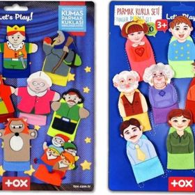 Tox Masal Kahramanları ve Aile Bireyleri T752 T225 2 Set 20 Parça Parmak Kukla