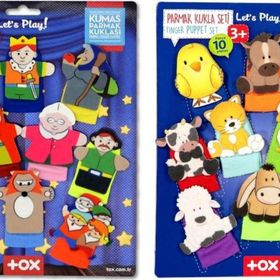 Tox Masal Kahramanları ve Evcil Hayvanlar T771 T225 2 Set 20 Parça Parmak Kukla