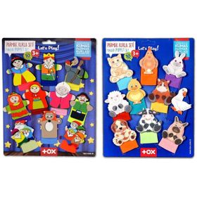 Tox Masal Kahramanları ve Evcil Hayvanlar T772 T225 2 Set 20 Parça Parmak Kukla