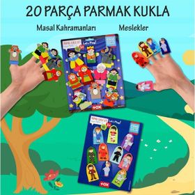 Tox Masal Kahramanları ve Meslekler T761 T225 2 Set 20 Parça Parmak Kukla