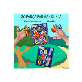 Tox Masal Kahramanları ve Meslekler T761 T225 2 Set 20 Parça Parmak Kukla