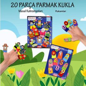 Tox Masal Kahramanları ve Rakamlar T064 T225 2 Set 20 Parça Parmak Kukla