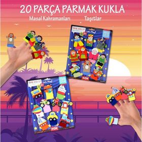 Tox Masal Kahramanları ve Taşıtlar T181 T225 2 Set 20 Parça Parmak Kukla