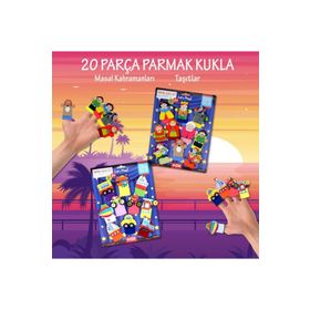 Tox Masal Kahramanları ve Taşıtlar T181 T225 2 Set 20 Parça Parmak Kukla