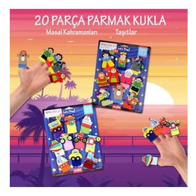 Tox Masal Kahramanları ve Taşıtlar T181 T225 2 Set 20 Parça Parmak Kukla