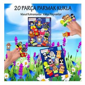Tox Masal Kahramanları ve Vahşi Hayvanlar T781 T225 2 Set 20 Parça Parmak Kukla