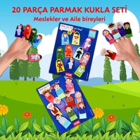 Tox Meslekler ve Aile Üyeleri 20 Parça T752 T762 2 Set 20 Parça Parmak Kukla