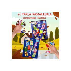 Tox Meslekler ve Uçan Hayvanlar T761 T222 2 Set 20 Parça Parmak Kukla