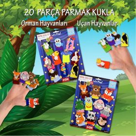 Tox Orman ve Uçan Hayvanlar T218 T222 2 Set 20 Parça Parmak Kukla