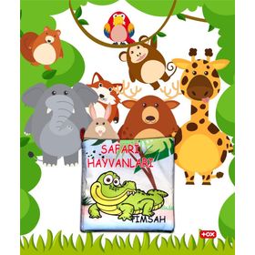 Tox Safari Hayvanları Kumaş Sessiz Kitap Bez Kitap Yumuşak Ve Hışırtılı Eğitici Oyuncak