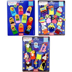 Tox T181 T106 T222 Taşıtlar Emojiler ve Uçan Hayvanlar 3 Set 30 Parça Parmak Kukla