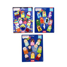 Tox T181 T751 T761 Taşıtlar Aile Bireyleri ve Meslekler 3 Set 30 Parça Parmak Kukla