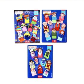 Tox T181 T752 T762 Taşıtlar Aile Bireyleri ve Meslekler 3 Set 30 Parça Parmak Kukla
