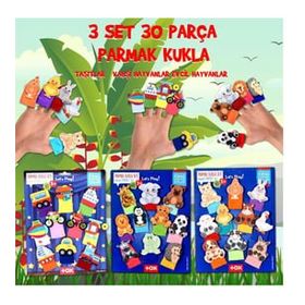 Tox T181 T772 T782 Taşıtlar Evcil ve Vahşi Hayvanlar 3 Set 30 Parça Parmak Kukla