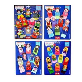 Tox T225 T106 T751 T761 Masal Kahramanları Aile Bireyleri Meslekler ve Emojiler 4 Set 40 Parça Parmak Kukla