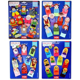 Tox T225 T106 T751 T761 Masal Kahramanları Aile Bireyleri Meslekler ve Emojiler 4 Set 40 Parça Parmak Kukla