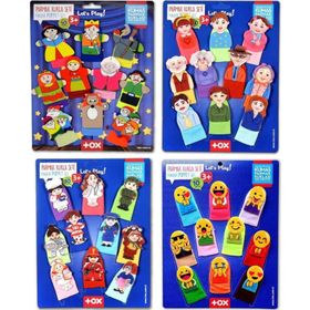 Tox T225 T106 T751 T761 Masal Kahramanları Aile Bireyleri Meslekler ve Emojiler 4 Set 40 Parça Parmak Kukla