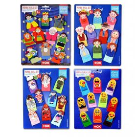 Tox T225 T106 T751 T761 Masal Kahramanları Aile Bireyleri Meslekler ve Emojiler 4 Set 40 Parça Parmak Kukla