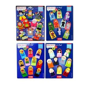 Tox T225 T106 T752 T762 Masal Kahramanları Aile Bireyleri Meslekler ve Emojiler 4 Set 40 Parça Parmak Kukla