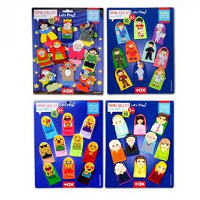 Tox T225 T106 T752 T762 Masal Kahramanları Aile Bireyleri Meslekler ve Emojiler 4 Set 40 Parça Parmak Kukla