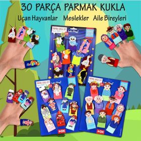 Tox T751 T761 T222 Meslekler Aile Bireyleri ve Uçan Hayvanlar 3 Set 30 Parça Parmak Kukla