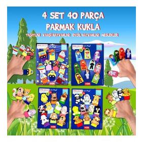 Tox T771 T781 T761 T181 Tox Meslekler Taşıtlar Evcil ve Vahşi Hayvanlar 4 Set 40 Parça Parmak Kukla