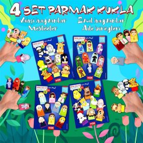 Tox T771 T781 T761 T751 Meslekler Aile Bireyleri Evcil ve Vahşi Hayvanlar 4 Set 40 Parça Parmak Kukla