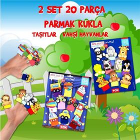 Tox Taşıtlar ve Evcil Hayvanlar T772 T181 2 Set 20 Parça Parmak Kukla