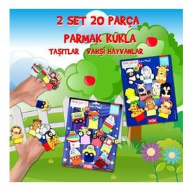 Tox Taşıtlar ve Evcil Hayvanlar T781 T181 2 Set 20 Parça Parmak Kukla