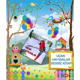 Tox Uçan Hayvanlar Kumaş Sessiz Kitap Bez Kitap Yumuşak Ve Hışırtılı Eğitici Oyuncak