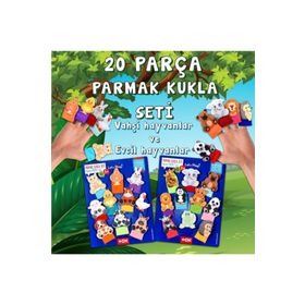 Tox Vahşi Hayvanlar ve Evcil Hayvanlar T772 T782 2 Set 20 Parça Parmak Kukla