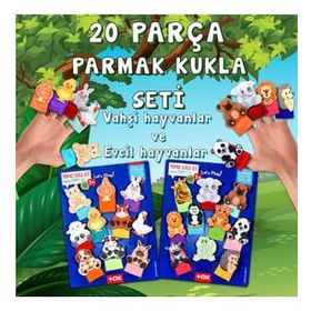Tox Vahşi Hayvanlar ve Evcil Hayvanlar T772 T782 2 Set 20 Parça Parmak Kukla