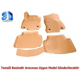 Toyota Auris 2007-2012 Bej 3D Havuzlu Paspas