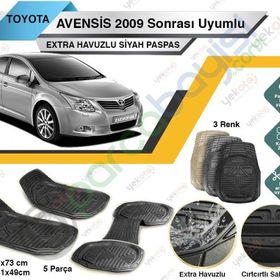 Toyota Avensis 2009 Sonrası Siyah Havuzlu Paspas