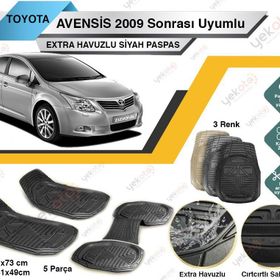 Toyota Avensis 2009 Sonrası Siyah Havuzlu Paspas