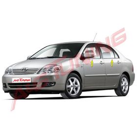 Toyota Corolla 2002-2007 Paslanmaz Çelik 4 Parça Krom Cam Çıtası