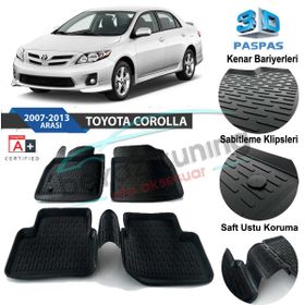 Toyota Corolla 2007-2013 Siyah 3D Havuzlu Paspas