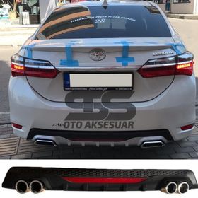 Toyota Corolla 2013 - 2018 Egzoz Görünümlü Gri Difüzör
