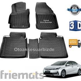 Toyota Corolla 2013-2018 Siyah 3D Havuzlu Paspas
