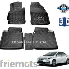 Toyota Corolla 2013-2018 Siyah 3D Havuzlu Paspas
