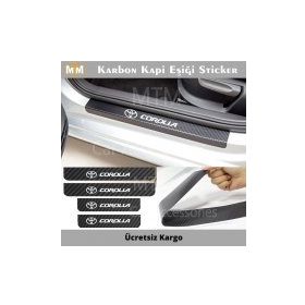 Toyota Corolla 4 Adet Karbon Kapı Eşiği Sticker