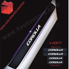 Toyota Corolla 4 Adet Karbon Kapı Eşiği Sticker