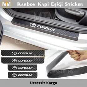 Toyota Corolla 4 Adet Karbon Kapı Eşiği Sticker