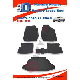 Toyota Corolla Sedan 2002-2007 Paspas ve Bagaj Havuzu