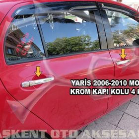 Toyota Yaris 2006 2010 Paslanmaz Çelik 4 Kapı Krom Kapı Kolu