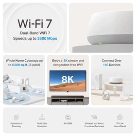 TP-Link Deco BE22 BE3600 Whole Home Mesh Sistemi Wi-Fi 7 3'lü Paket Router