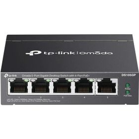 TP-Link DS105GP 5 Port 10-100-1000 PoE+ Çelik Kasa Rack Mount Switch