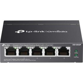 TP-Link DS105GP 5 Port 10-100-1000 PoE+ Çelik Kasa Rack Mount Switch