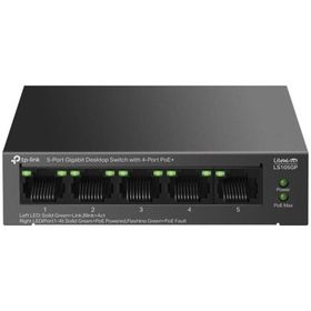 TP-Link LS105GP Green Tech 5 Port Gigabit 4 Port PoE Metal Kasa 65W Yönetilemez Masaüstü Switch
